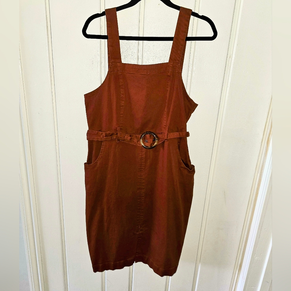 Rust Orange Overalls Dress